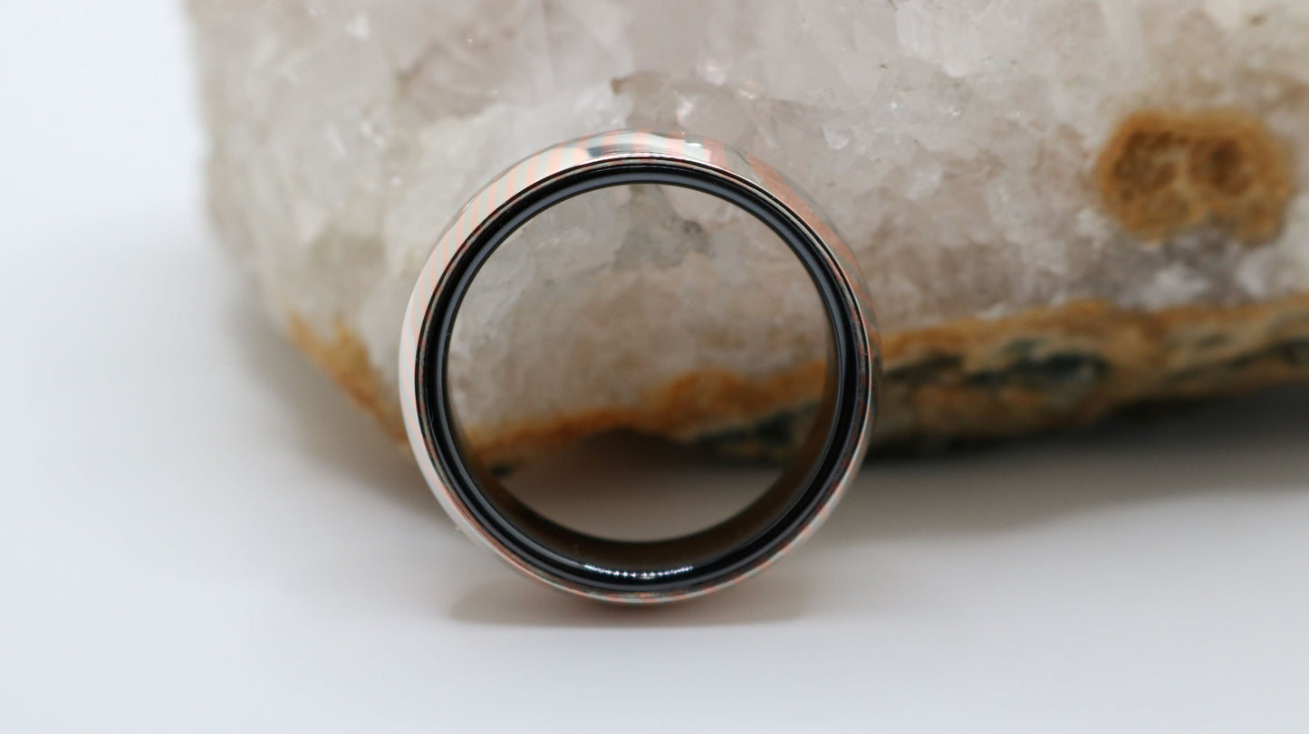 Mokume Gane/Black Titanium Ring US10.5